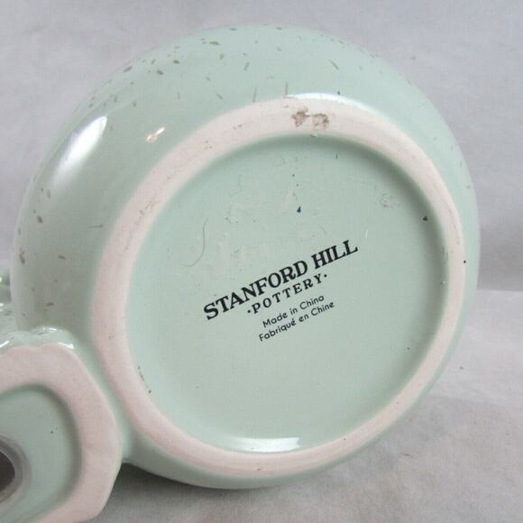 Retro Easter Bunny Egg Speckled Candy Dish Stanford Hill Pottery Green Pastel - Picture 5 of 5